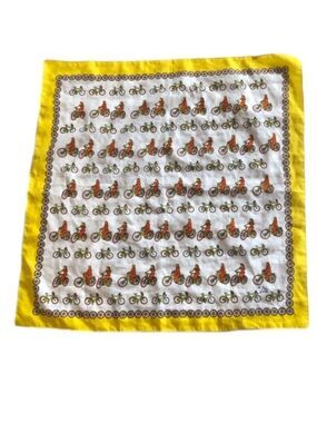Mr Emperor scarf bicycle print. Made in Italy.  Approximately 22.5” x 23”